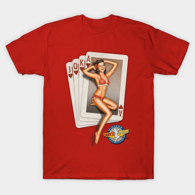 Pinups - Ace in the Hand T-Shirt by Vintage Pinups